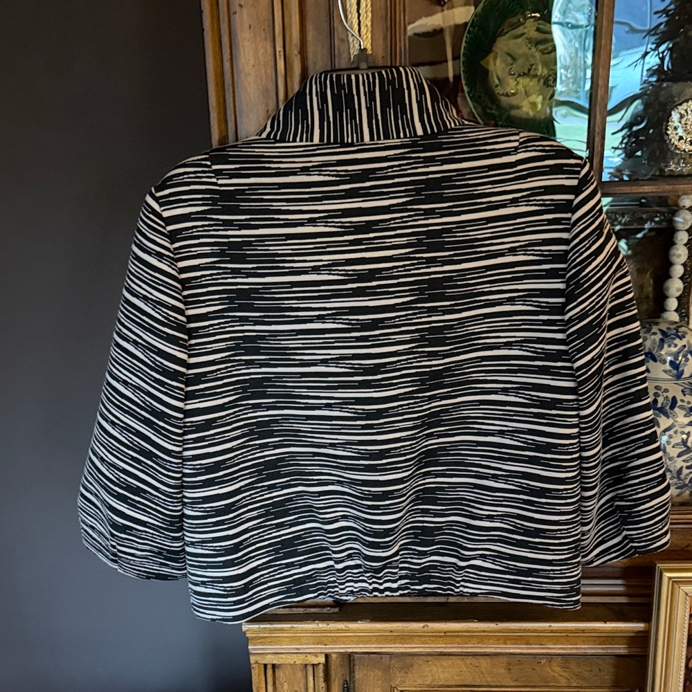Trina Turk Striped Black and White Women's Jacket - Picture 5 of 6